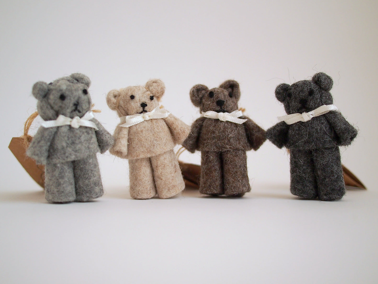 Tiny wool felt teddy bear