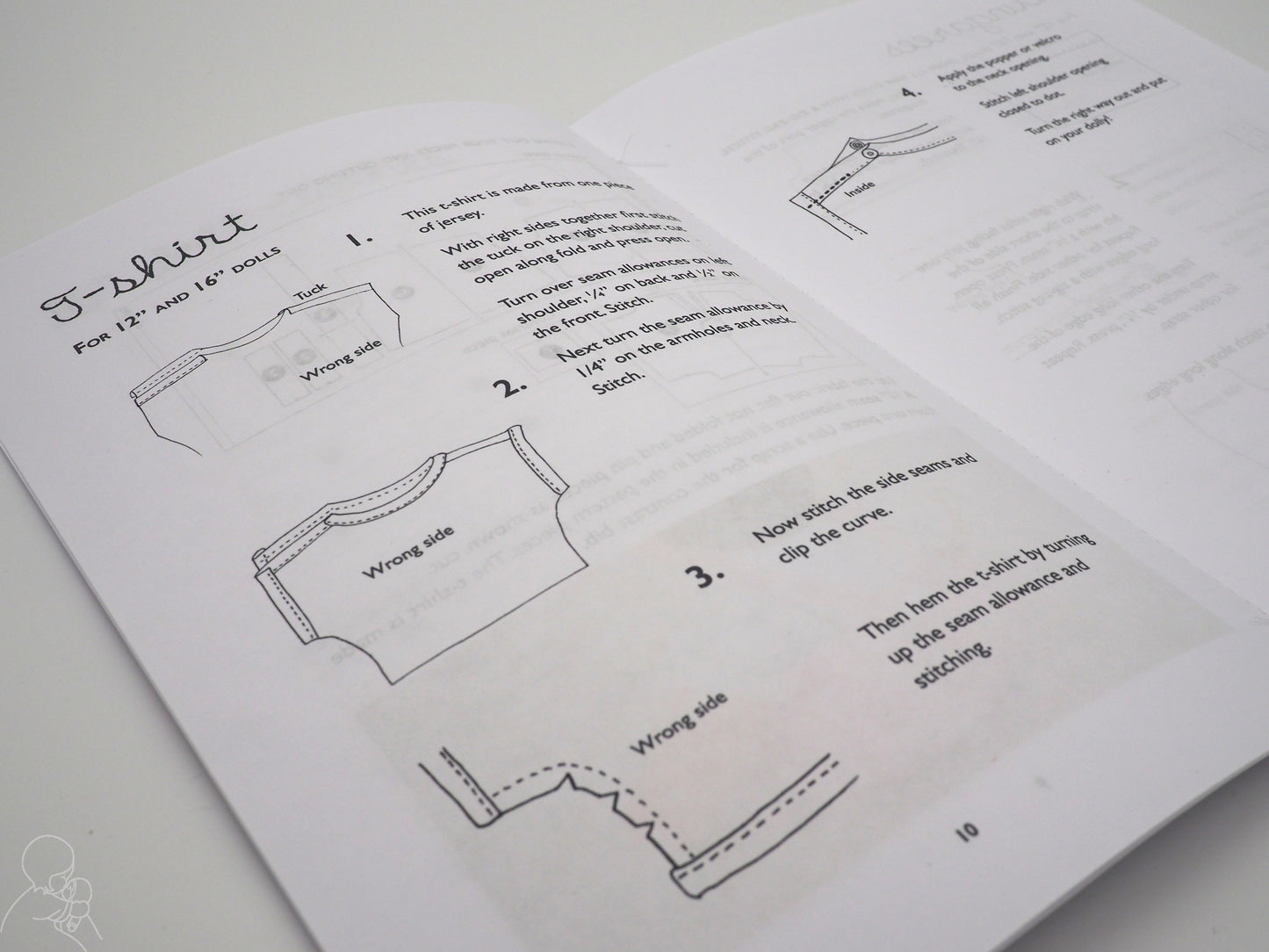 Dunagrees and tshirt - doll clothes paper pattern
