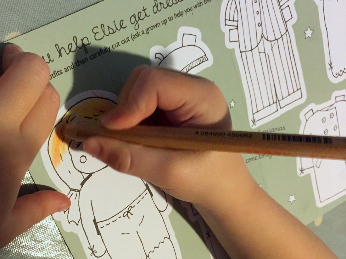 Engaging in doll play : colour and cut a paper doll (free printable)