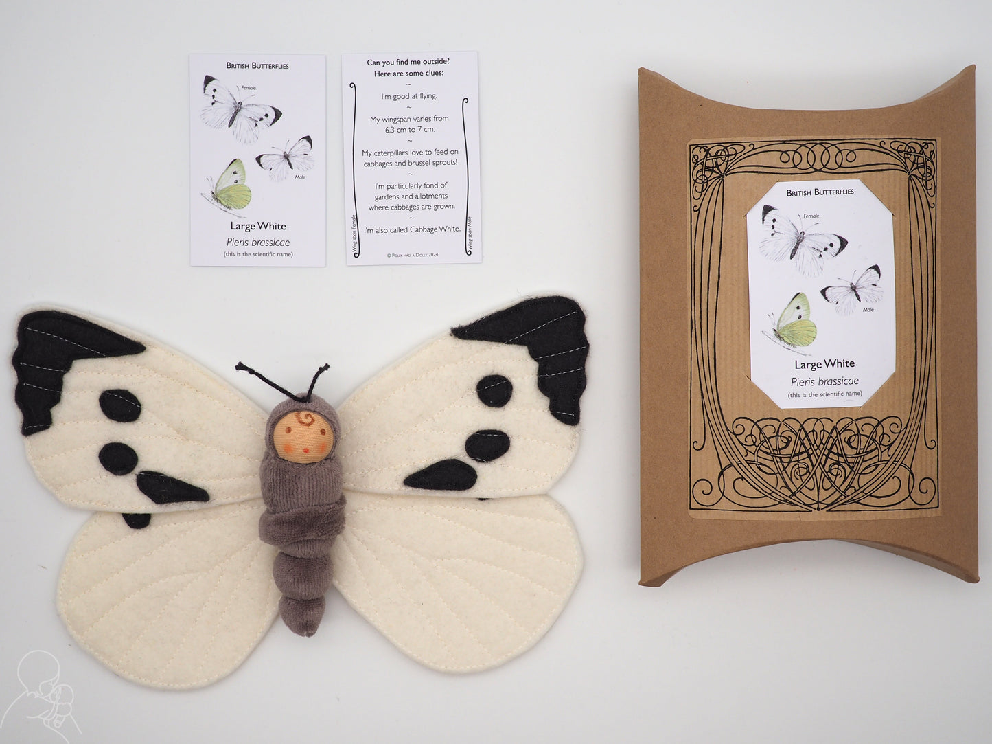 Large White Butterfly Doll